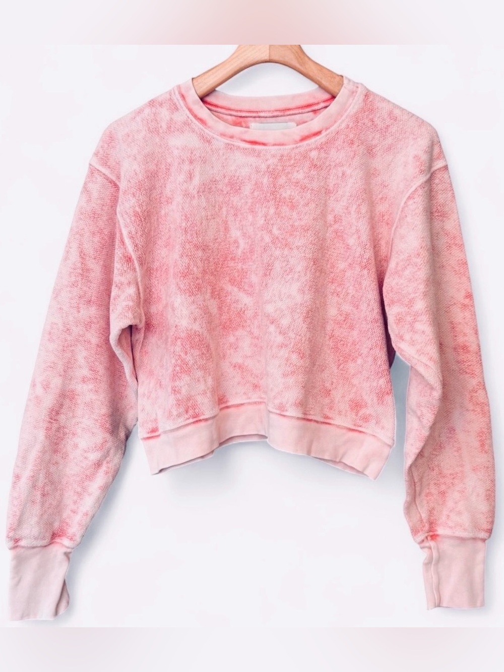 Les Tien Pigment Dyed Heavyweight Cropped Crew Neck Sweatshirt Small